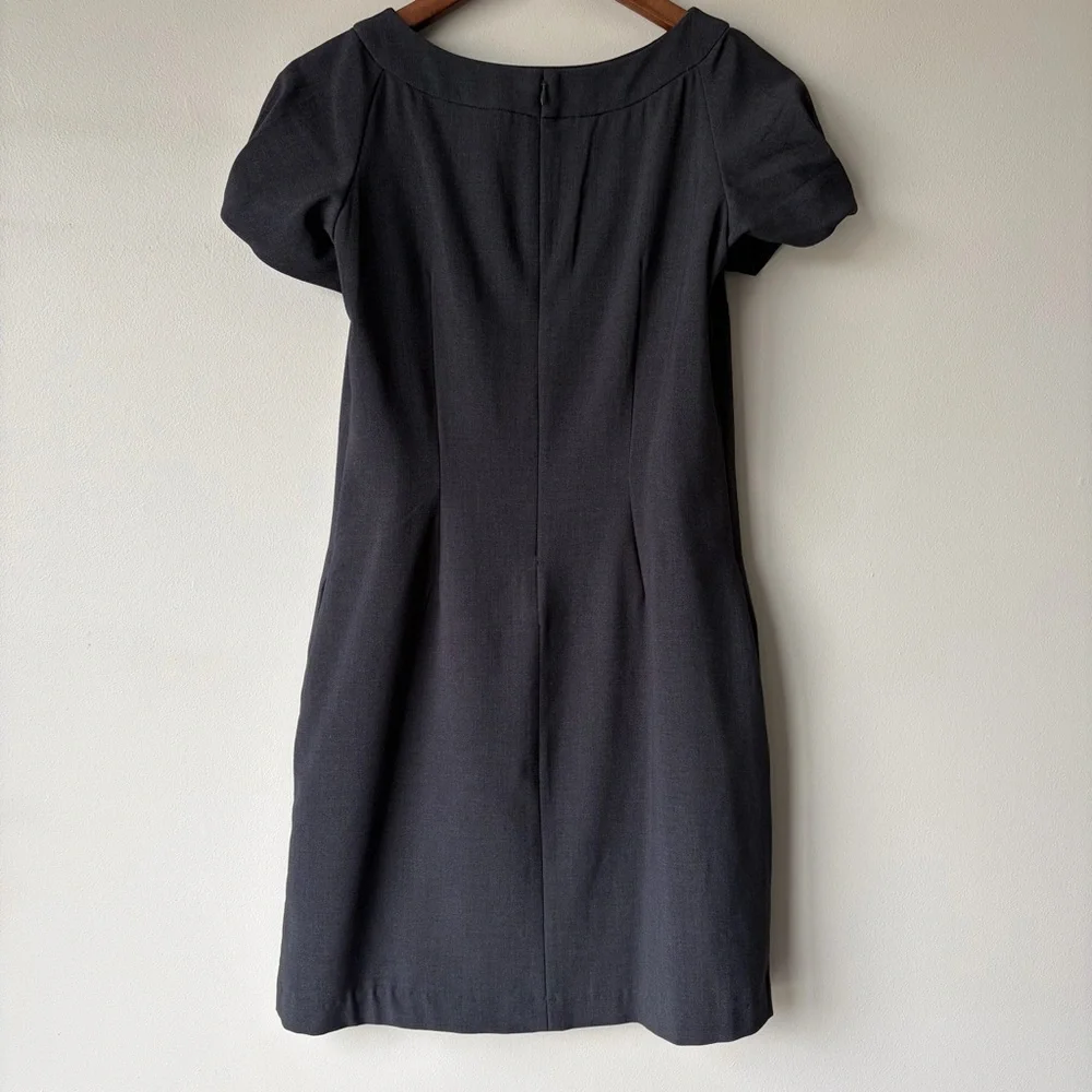 Gap Short Sleeve Sheath Fitted Mini Dress Dark Gray Fully Lined Women’s‎ 2